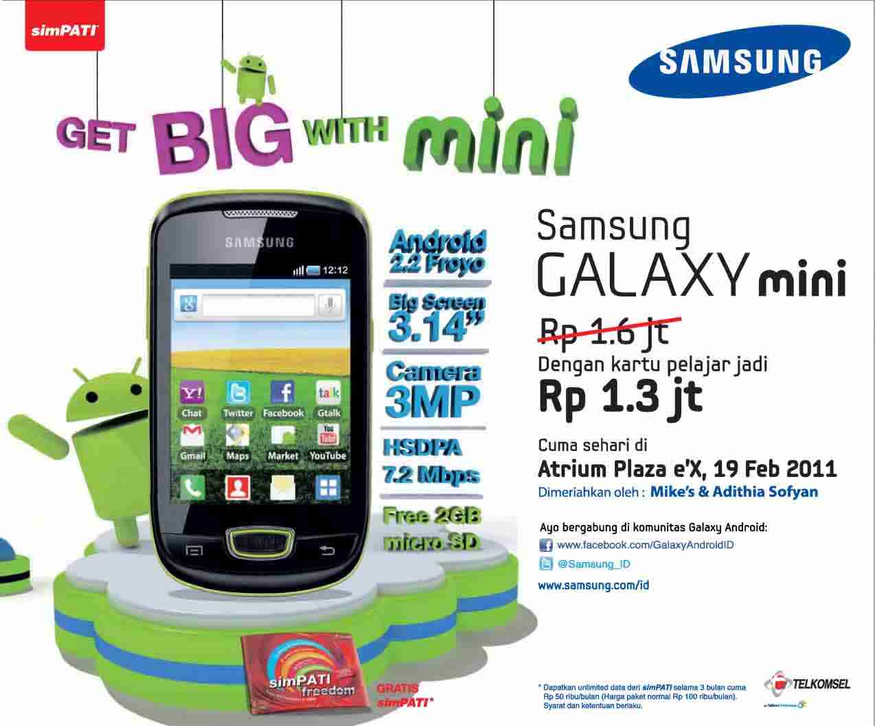 Harga Samsung Galaxy Mini Android 2013